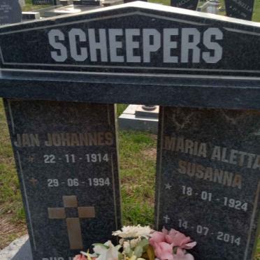 SCHEEPERS Jan Johannes 1914-1994 &amp; Maria Aletta Susanna 1924-2014