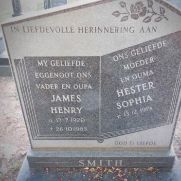 SMITH James Henry 1920-1983 &amp; Hester Sophia 1919-