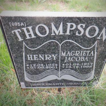 THOMPSON Henry 1954-2001 &amp; Magrieta Jacoba 1957-1998