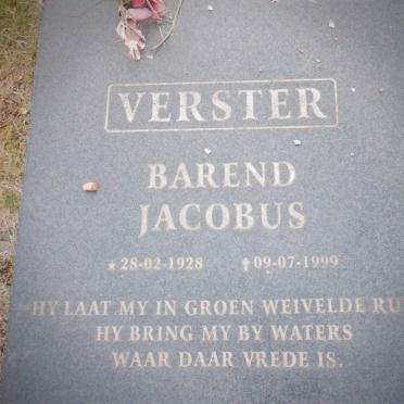 VERSTER Barend Jacobus 1928-1999 &amp; Catharina Elizabeth 1943-