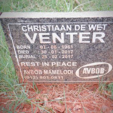 VENTER Christiaan de Wet 1961-2017