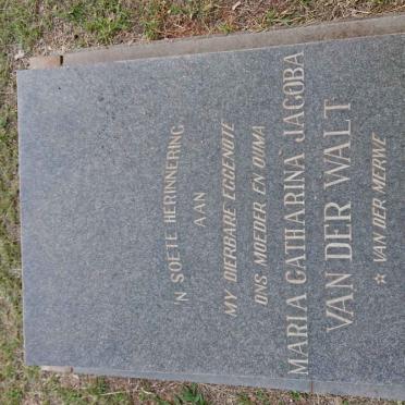 WALT Maria Catharina Jacoba, van der nee VAN DER MERWE 1916-1975