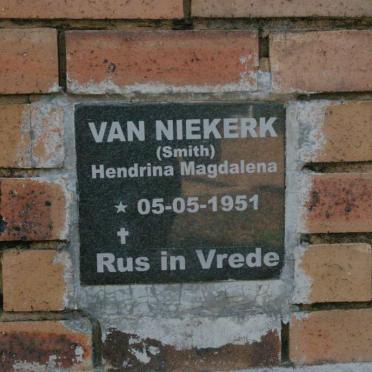 NIEKERK Hendrina Magdalena, van nee SMITH 1951-