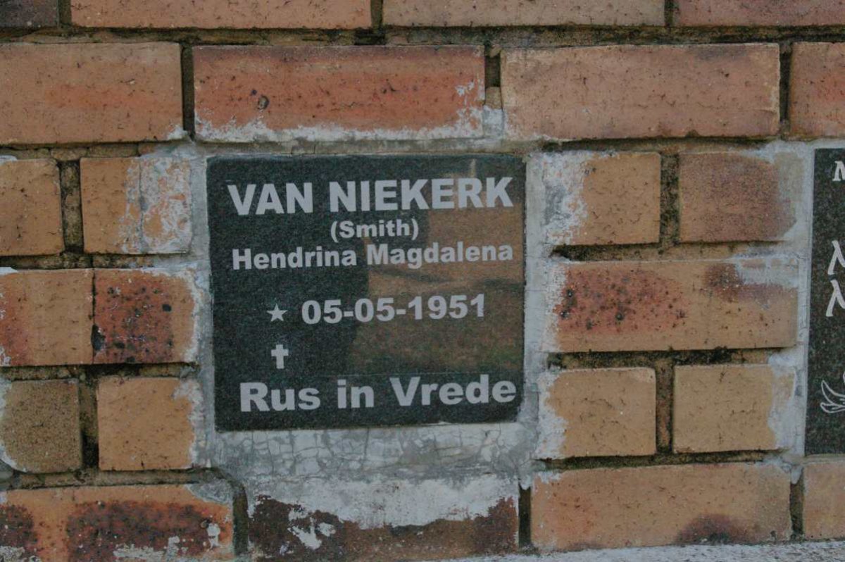 NIEKERK Hendrina Magdalena, van nee SMITH 1951-