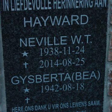 HAYWARD Neville W.T. 1938-2014 &amp; Gysberta 1942-
