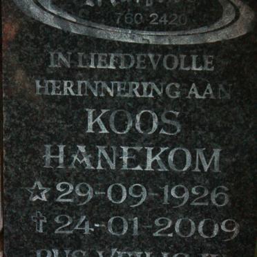 HANEKOM Koos 1926-2009