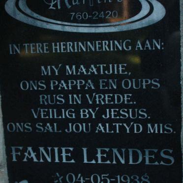 LENDES Fanie 1938-2009