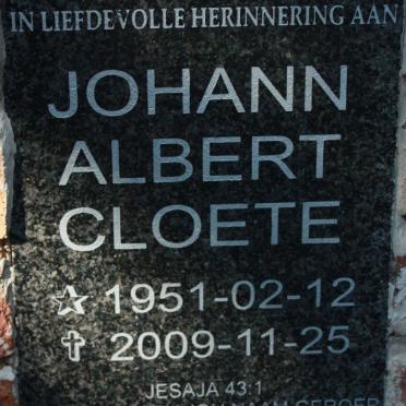 CLOETE Johann Albert 1951-2009