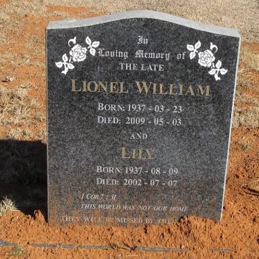 WILLIAM Lionel 1937-2009 &amp; Lily 1937-2002