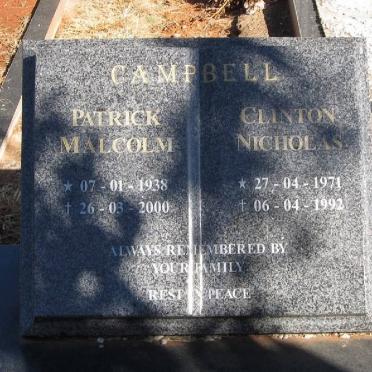 CAMPBELL Clinton Nicholas 1971-1992 :: CAMPBELL Patrick Malcolm 1938-2000