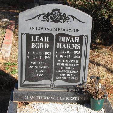 BORD Leah 1929-1991 :: HARMS Dinah 1925-2004