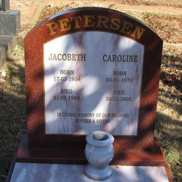 PETERSEN Jacobeth 1934-1984 :: PETERSEN Caroline 19970-2005