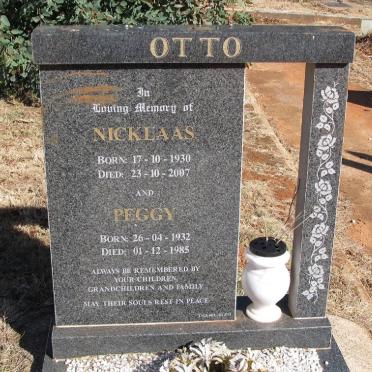 OTTO Nicklaas 1930-2007 &amp; Peggy 1932-1985