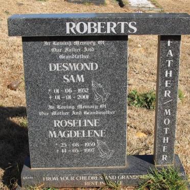 ROBERTS Desmond Sam 1952-2001 &amp; Roseline Magdelene 1959-1997