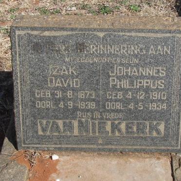 NIEKERK Izak David, van 1873-1939 :: VAN NIEKERK Johannes Philippus 1910-1934