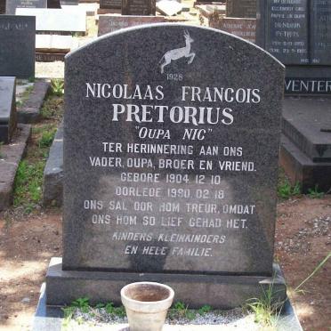 PRETORIUS Nicolaas Francois 1904-1990