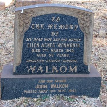 WALKOM John -1941 &amp; Ellen Agnes Wenmouth -1940