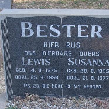 BESTER Lewis 1875-1956 &amp; Susanna 1905-1977