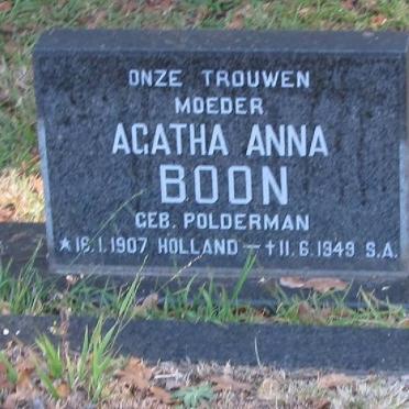 BOON Agatha Anna nee POLDERMAN 1907-1949