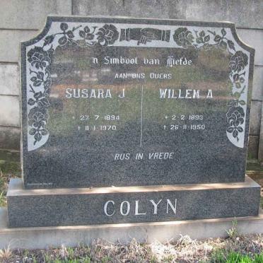 COLYN Willem A. 1893-1950 &amp; Susara J. 1894-1970