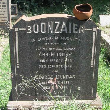 BOONZAIER George Dunda 1893-1968 &amp; Ann Murray 1893-1956