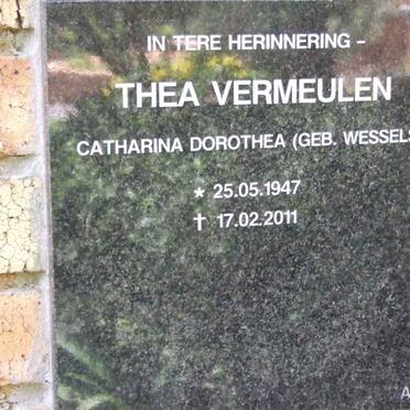 VERMEULEN Catharina Dorothea nee WESSELS 1947-2011