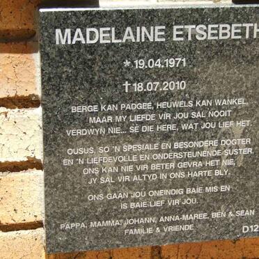 ETSEBETH Madelaine 1971-2010