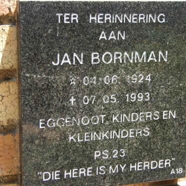 BORNMAN Jan 1924-1993