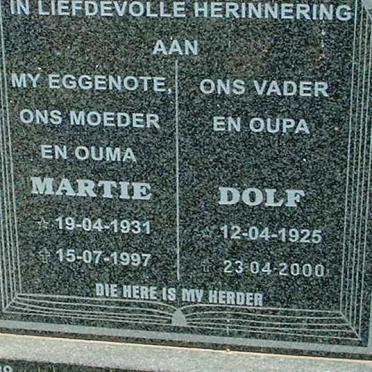 ENGELS Dolf 1925-2000 &amp; Martie 1931-1997