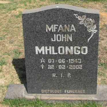 MHLONGO Mfana John 1943-2002
