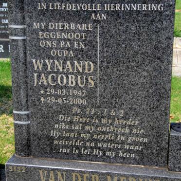MERWE Wynand Jacobus, van der 1947-2000