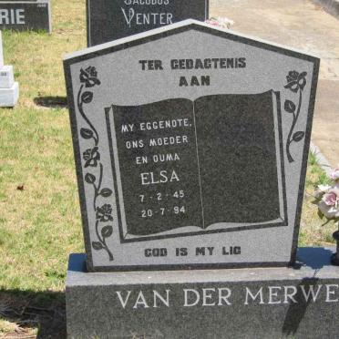 MERWE Elsa, van der 1945-1994