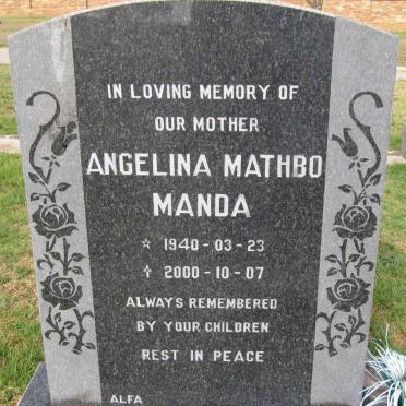 MANDA Angelina Mathbo 1940-2000