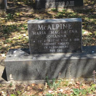 McALPINE Maria Magdalena Johanna 1937-1991
