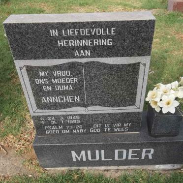 MULDER Annchen 1945-1999