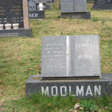 MOOLMAN Eunice Roux 1969-1990