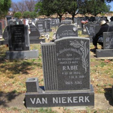 NIEKERK Rabie, van 1935-1991