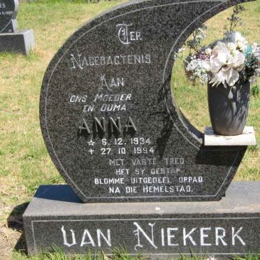 NIEKERK Anna, van 1934-1994