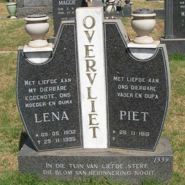 OVERVLIET Piet 1918- &amp; Lena 1932-1995
