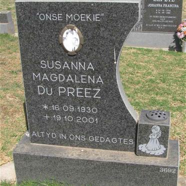 PREEZ Susanna Magdalena, du 1930-2001