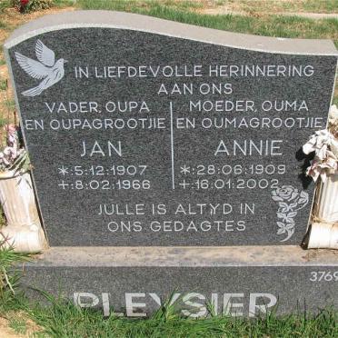 PLEYSIER Jan 1907-1966 &amp; Annie 1909-2002