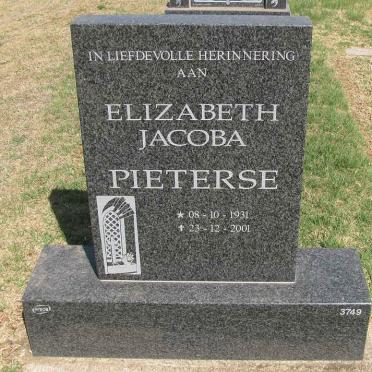 PIETERSE Elizabeth Jacoba 1931-2001