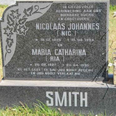 SMITH Nicolaas Johannes 1925-1994 &amp; Maria Catharina 1927-1995