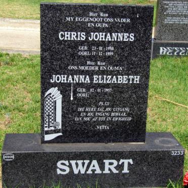 SWART Chris Johannes 1950-1999 &amp; Johanna Elizabeth 1957-
