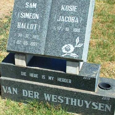WESTHUYSEN Simeon Ballot 1919-1997 &amp; Jacoba 1918-