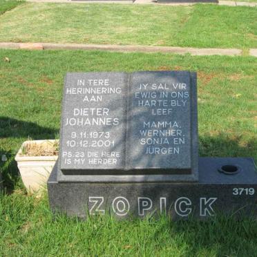 ZOPICK Dieter Johannes 1973-2001