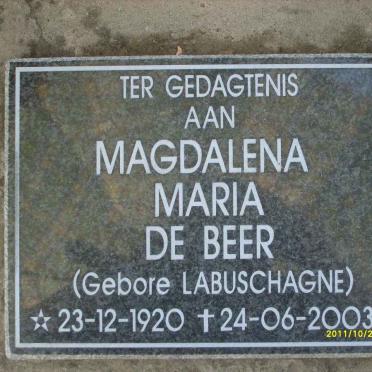 BEER Magadalena Maria, de nee LABUSCHAGNE 1920-2003
