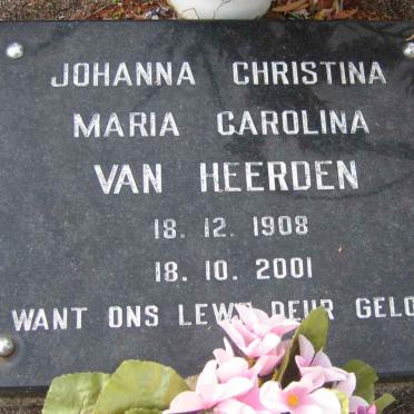 HEERDEN Johanna Christina Maria Carolina, van 1908-2001