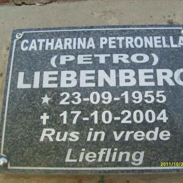 LIEBENBERG Catharina Petronella 1955-2004