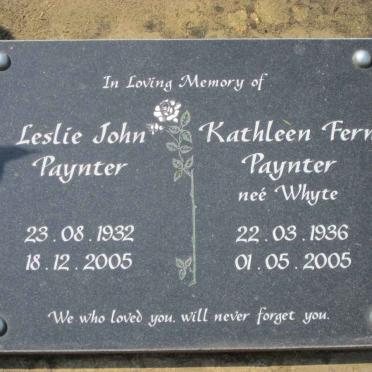 PAYNTER Leslie John 1932-2005 &amp; Kathleen Fern WHYTE 1936-2005